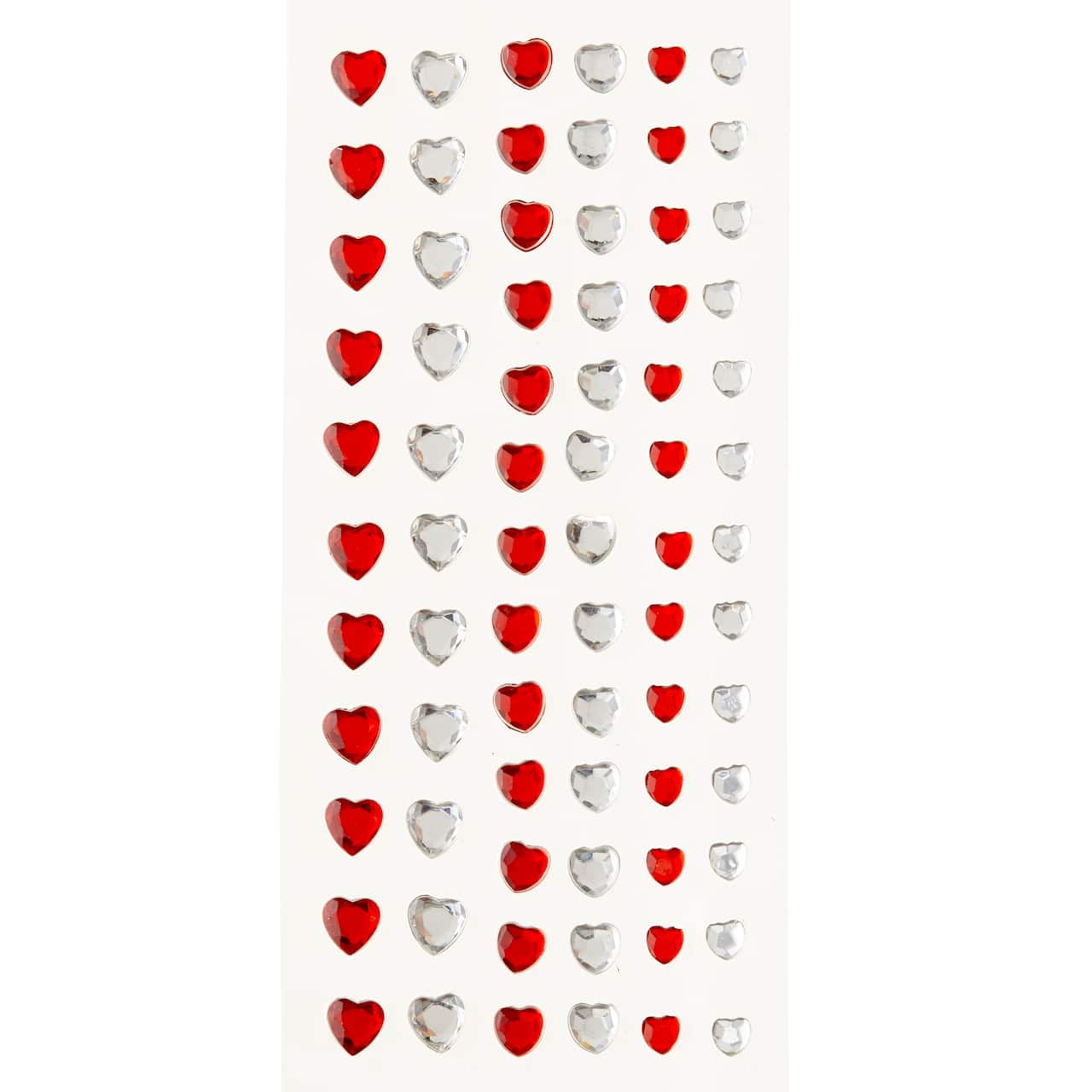 Recollections™ Adhesive Rhinestones, Red and Clear Hearts